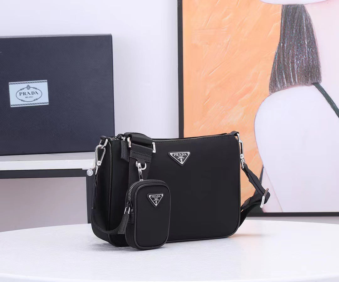 Prada Re-nylon and Saffiano leather shoulder bag –